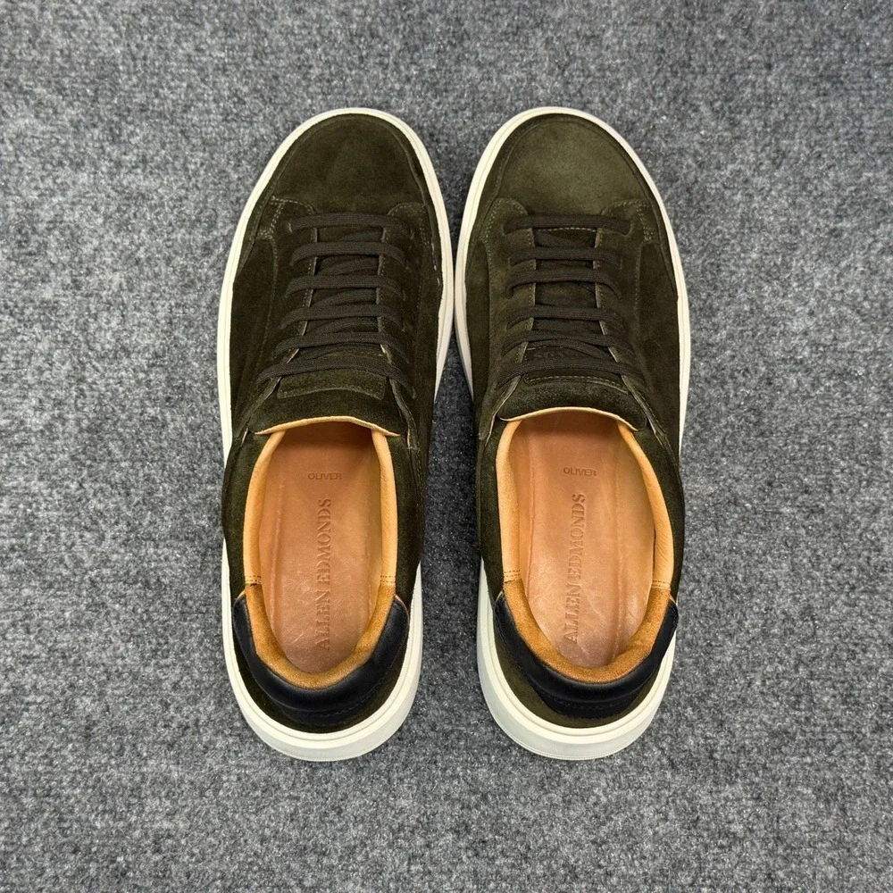 Allen Edmonds Oliver Slip On Stretch Lace Sneakers Men's 11 Green‎ Suede Shoes